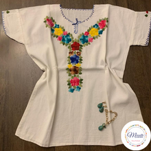 Load image into Gallery viewer, Flowered White Blouse