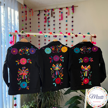 Load image into Gallery viewer, Otomi Emroidery Black Jean Jacket
