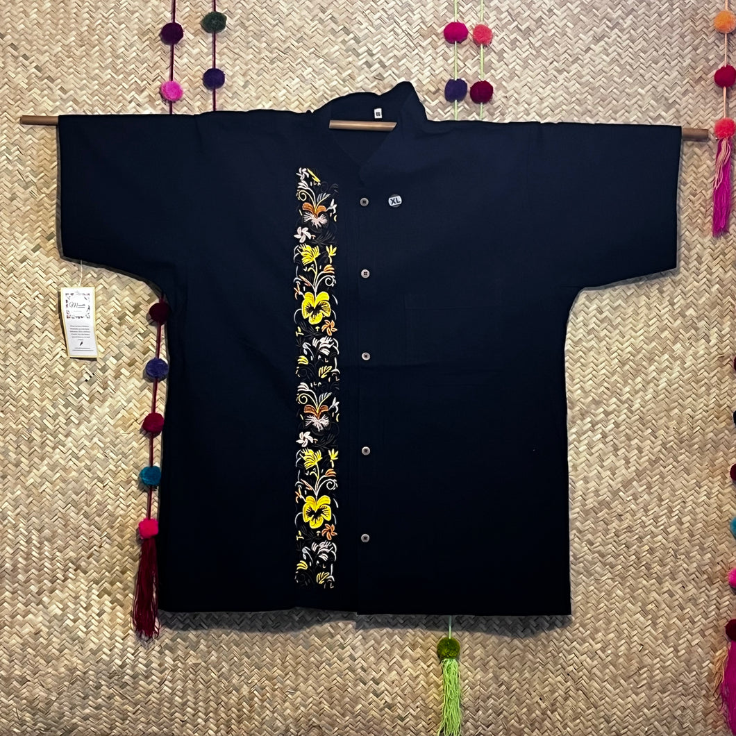 Flower Embroidery Guayabera