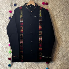 Cargar imagen en el visor de la galería, Typical Oaxacan Guayabera with Large Embroidery Strips
