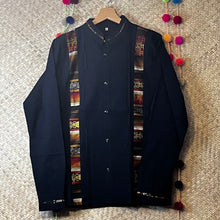 Cargar imagen en el visor de la galería, Typical Oaxacan Guayabera with Large Embroidery Strips
