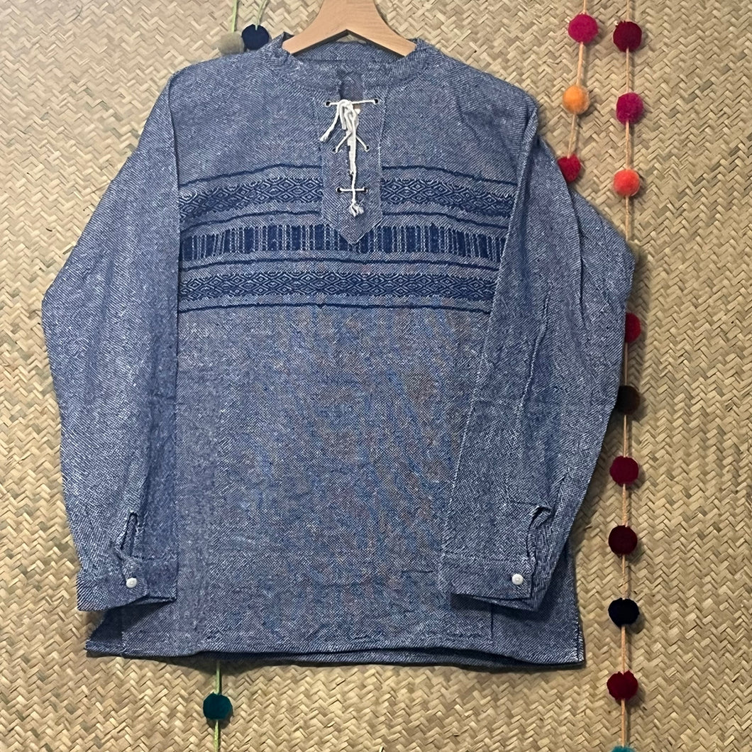 Long Sleeve Tone-on-Tone Casual Shirt