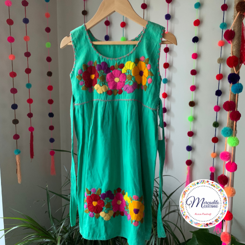 Daisy Flower Dress (Sleeveless, for Girls[ 2-12 years) – Mercadito Mexicano