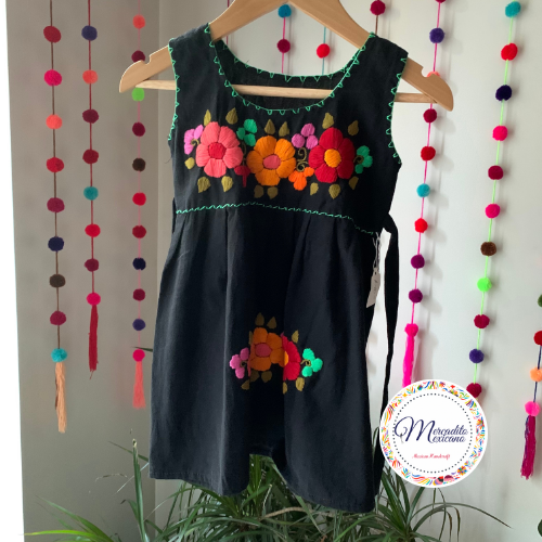 Daisy Flower Dress (Sleeveless, for Girls[ 2-12 years) – Mercadito Mexicano
