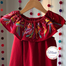 Cargar imagen en el visor de la galería, Red Otomí Dress ( Sleeveless, for Girls [2-10years])
